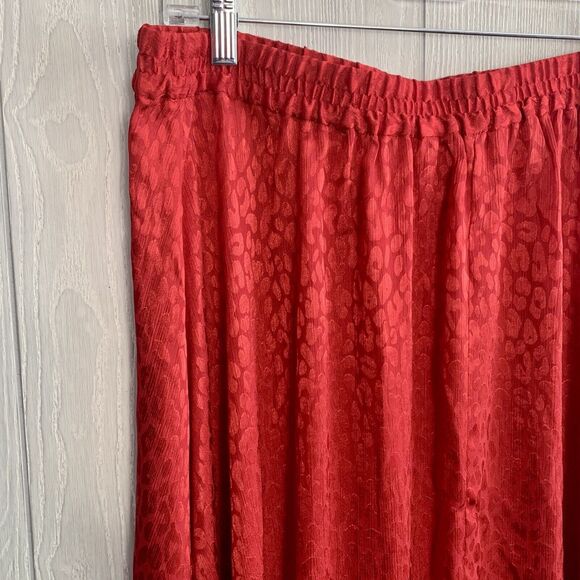 Michael Michael Kors Red Animal Print Midi Skirt Size Large NWOT - Picture 2 of 5